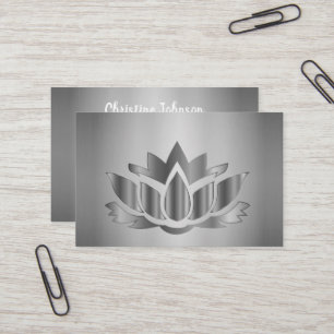 Carte de visite de mandala élégant en argent