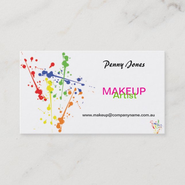 Carte de visite de maquillage coloré (Devant)