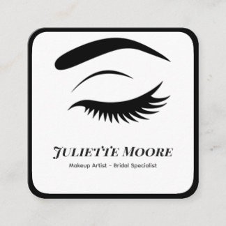 Carte de visite de maquillage de logo monochrome
