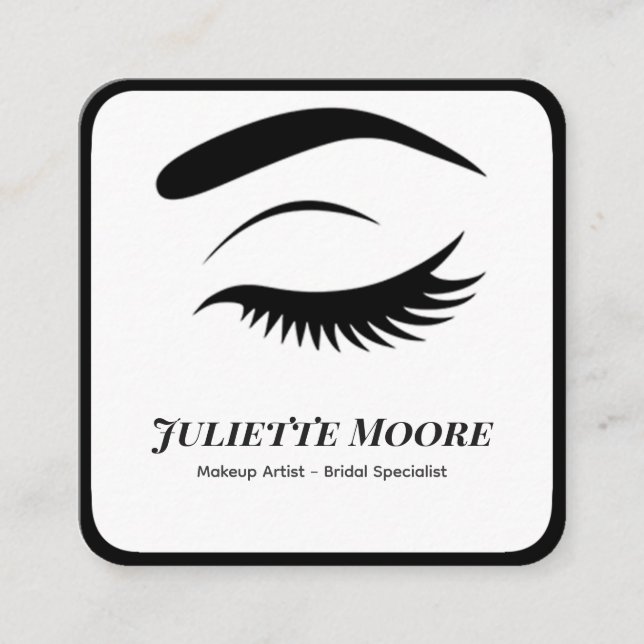 Carte de visite de maquillage de logo monochrome (Devant)