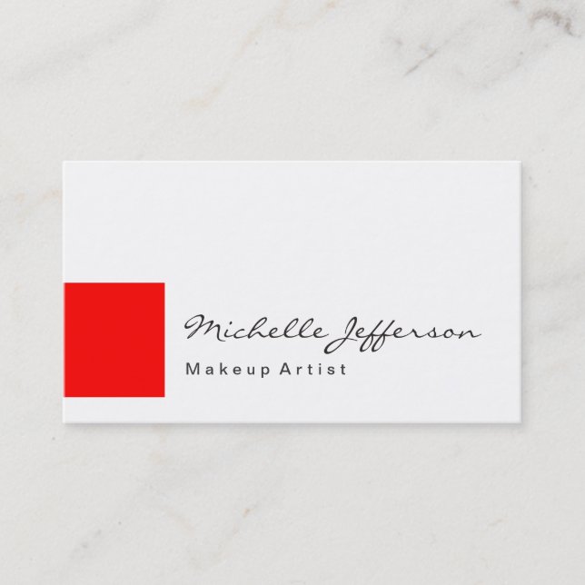 Carte de visite de maquillage de tendance blanc ro (Devant)