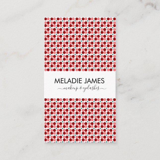 Carte de visite de maquillage des points rouges ro (Devant)