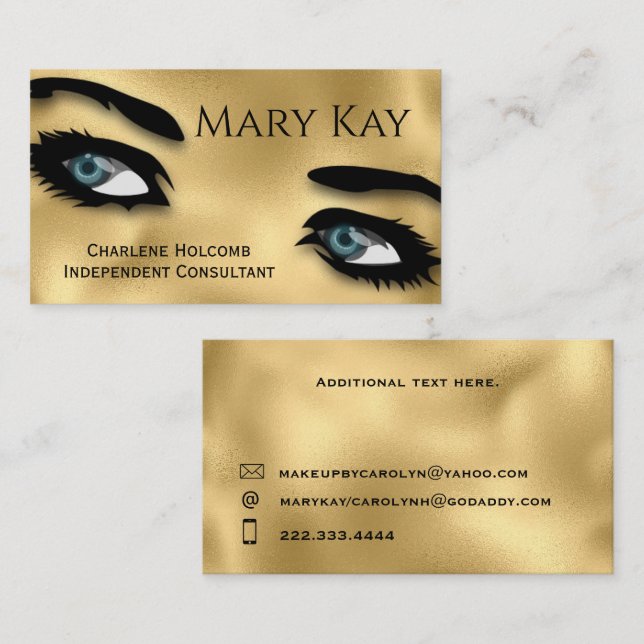 Carte de visite de maquillage d'or Eyes (Devant / Derrière)