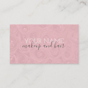 Carte de visite de maquillage et poils roses migno