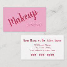 Carte de visite de maquillage magenta rose