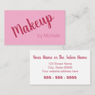 Carte de visite de maquillage magenta rose