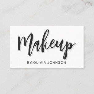 Carte de visite de maquillage moderne à script chi