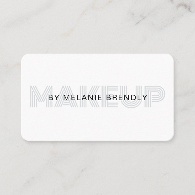 Carte de visite de maquillage moderne argent (Devant)