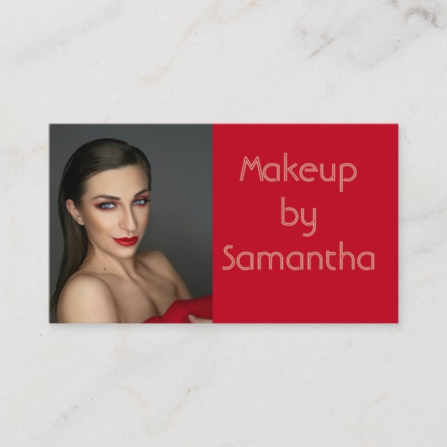 Carte de visite de maquillage photo moderne (Devant)