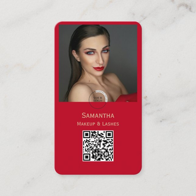 Carte de visite de maquillage photo moderne avec c (Devant)