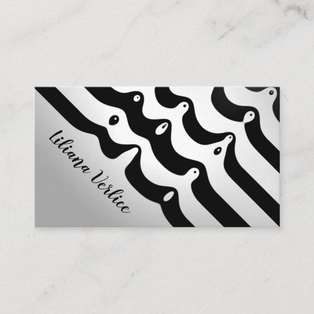 Carte de visite de maquillage Zebra noir et blanc (Devant)