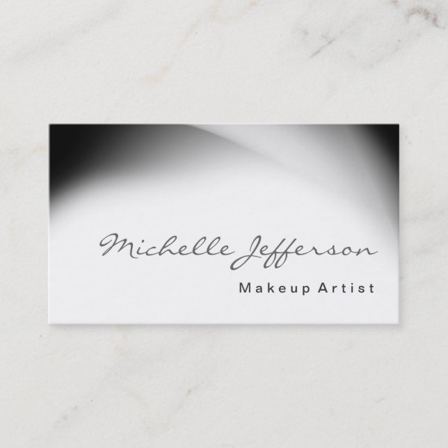 Carte de visite de maquilleur motif gris script (Devant)