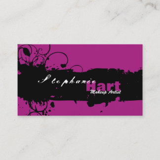 Carte de visite de maquilleur - rose grunge