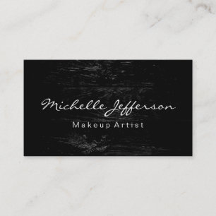 Carte de visite de maquilleuse à effet bois Script