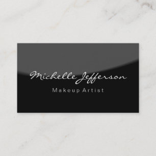 Carte de visite de maquilleuse noir gris script