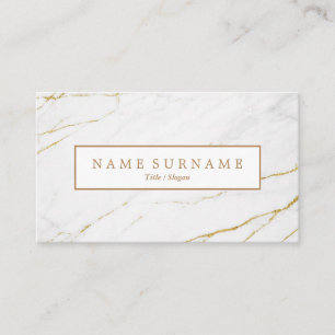 Carte de visite de marbre d'or personnalisé