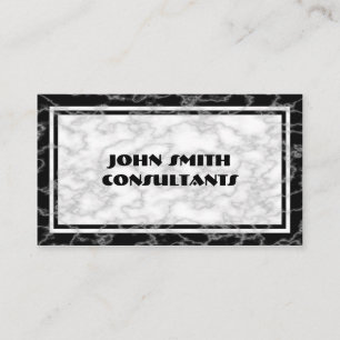 Carte de visite de marbre noir et blanc de motif