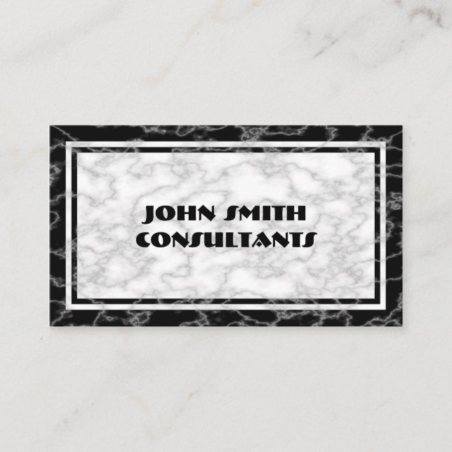 Carte de visite de marbre noir et blanc de motif (Devant)