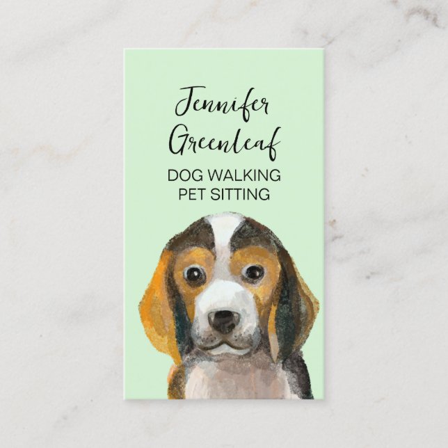 Carte de visite de marche de chien (Devant)