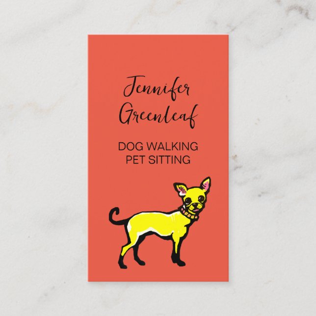 Carte de visite de marche de chien (Devant)