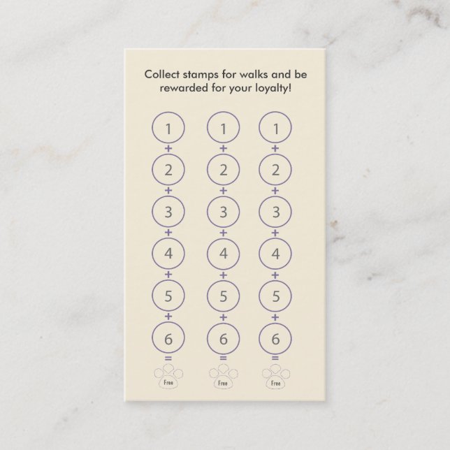 Carte de visite de marche de chien (Devant)