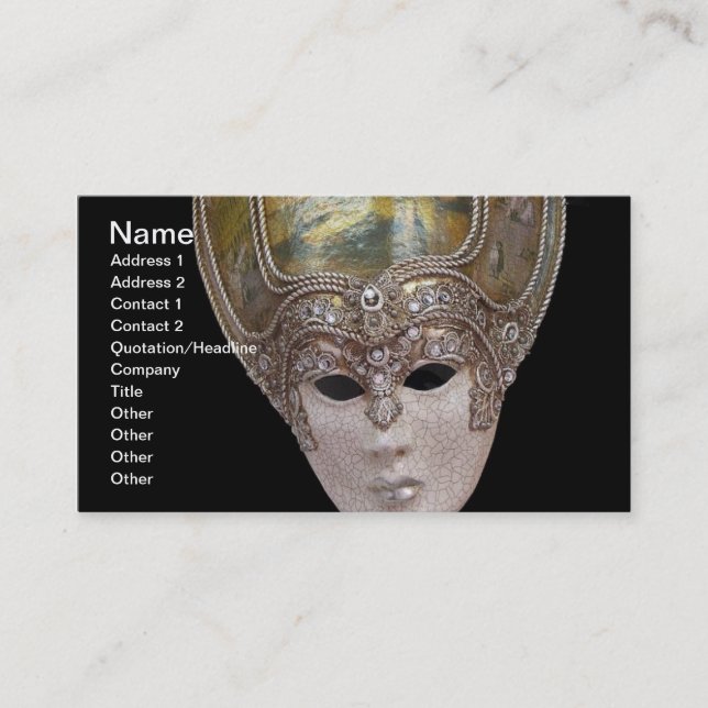 Carte de visite de masques vénitiens (Devant)
