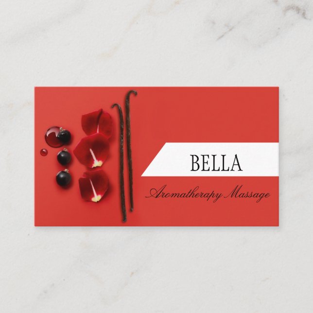 Carte de visite de massage chaud rouge (Devant)