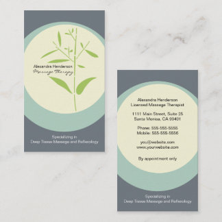 Carte de visite de massage en bambou Zen - Gris
