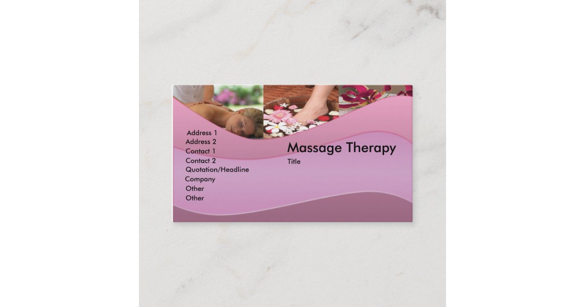 Carte de visite de massage/relaxation Zazzle.fr