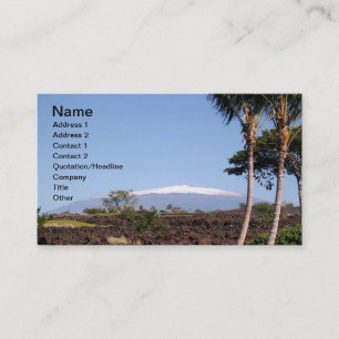 Carte de visite de Mauna Kea à la neige