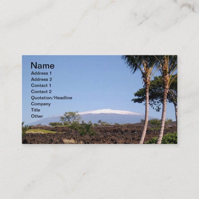 Carte de visite de Mauna Kea à la neige (Devant)