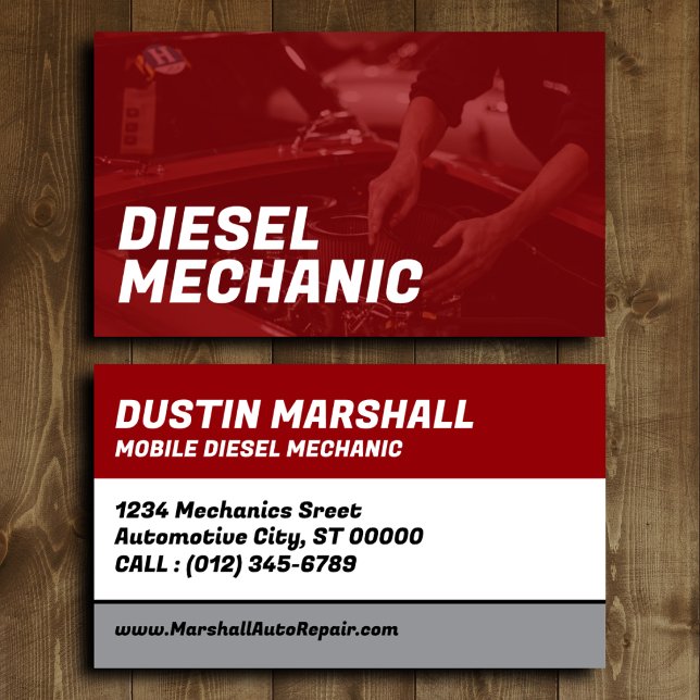 Carte de visite de mécanicien diesel (Créateur téléchargé)