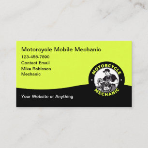 Carte de visite de mécanicien moto mobile