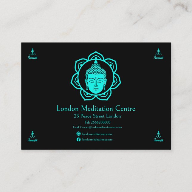 Carte de visite de méditation bouddhiste (Devant)