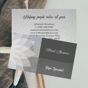 Carte de visite de méditation Lotus Yoga blanc apa