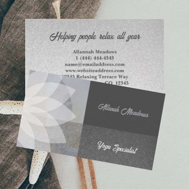 Carte de visite de méditation Lotus Yoga blanc apa (Créateur téléchargé)