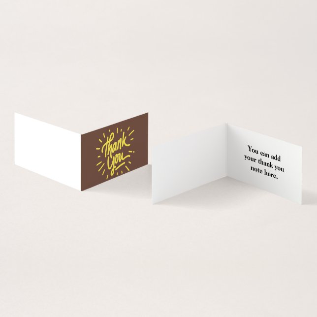 Carte de visite de Merci simple personnalisé (Intérieur et extérieur)