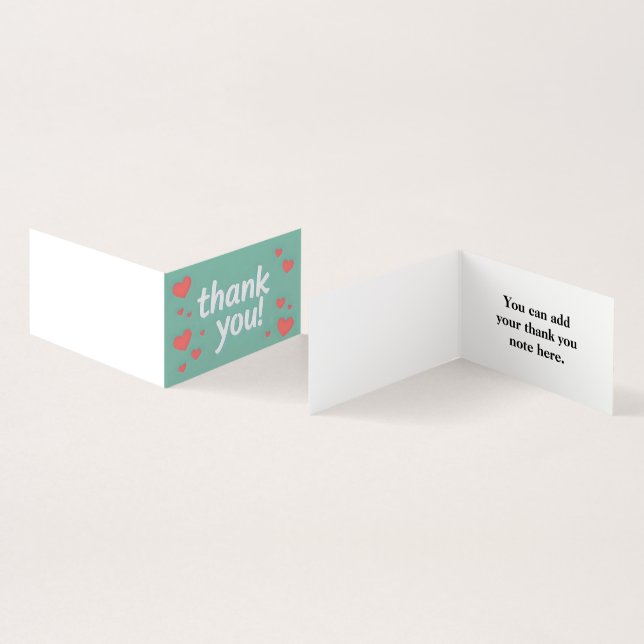 Carte de visite de Merci simple personnalisé (Intérieur et extérieur)