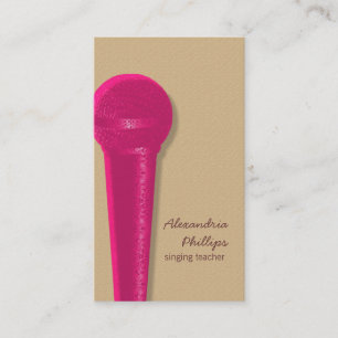 Carte de visite de microphone de damassé, rose