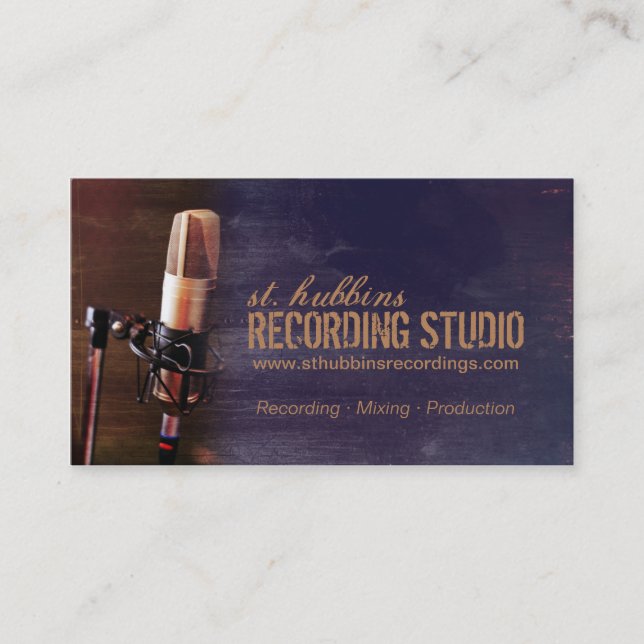 Carte de visite de Microphone Music Studio (Devant)