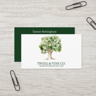 Carte de visite de mise en réseau du logo Oak Tree