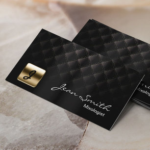 Carte de visite de mixologiste de luxe Black & Gol