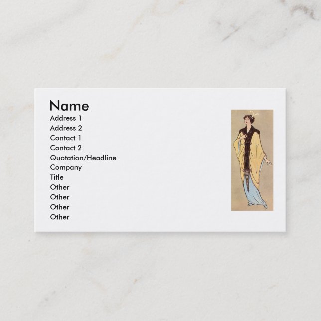 Carte de visite de mode (Devant)