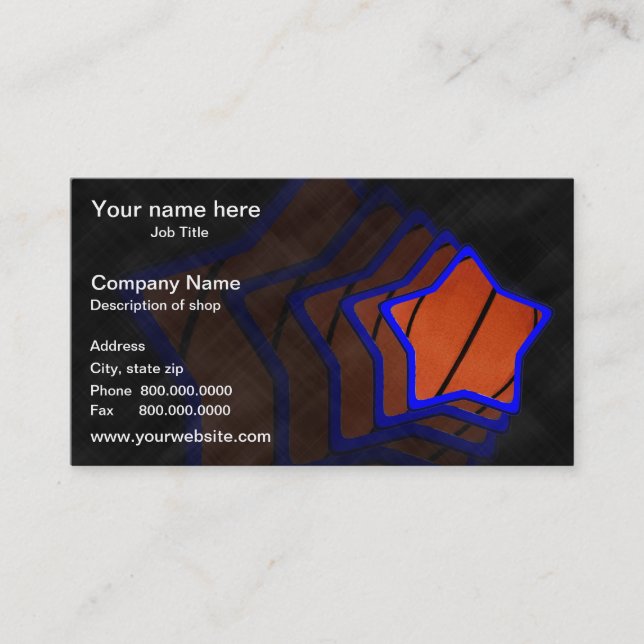 Carte de visite de modèle de star du basket-ball (Devant)