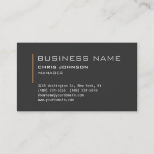 Carte de visite de Modern Grey Charming Manager