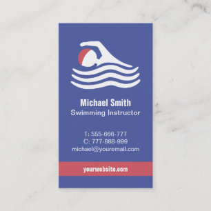 Carte de visite de moniteur de natation maître-nag