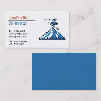 Carte de visite de moniteur de ski