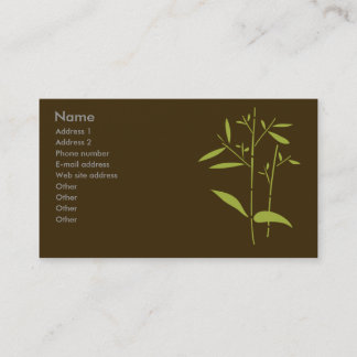 Carte de visite de monogramme - bambou