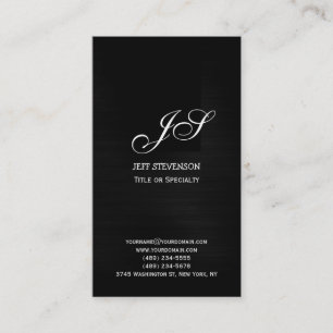 Carte de visite de Monogramme Black Grey Consultan