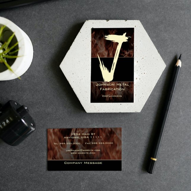 Carte de visite de monogramme de flamme J (J Flame Monogram Business Card)